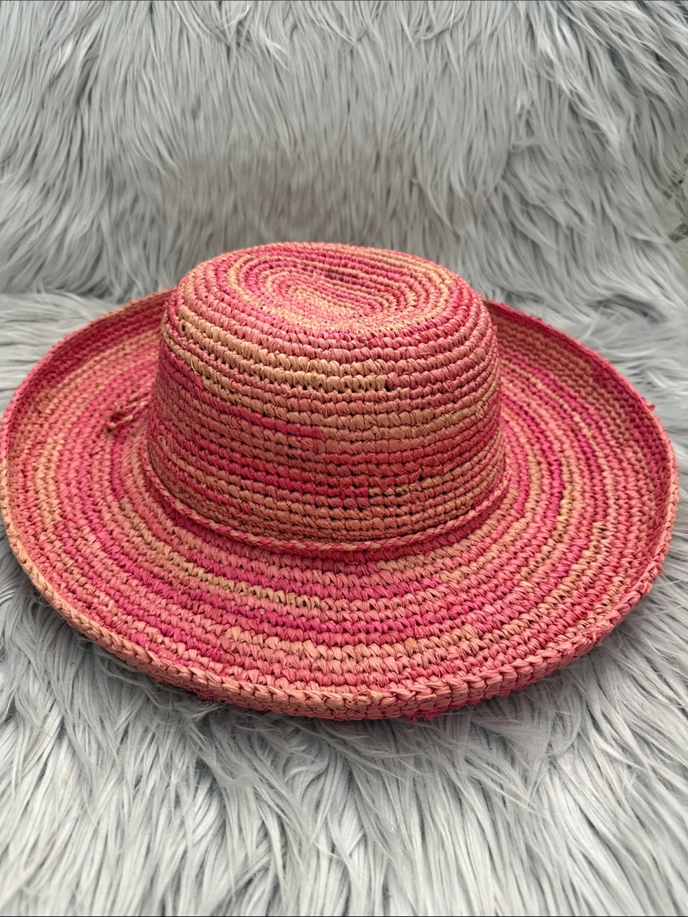 San Diego Hat Company Pink Rattan Braided Sun Hat - Picture 4 of 16